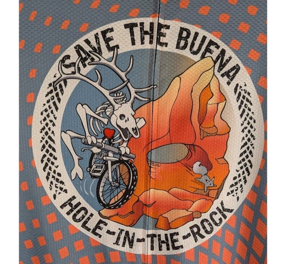 Jakroo Mens Cycling Jersey Gray Red Back Pockets Buena Vista 2XL XXL Show Low AZ